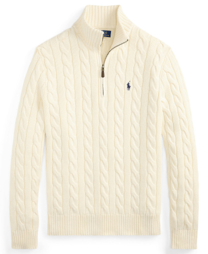 Polo Ralph Lauren Men's Cable-Knit Cotton Sweater - Cream