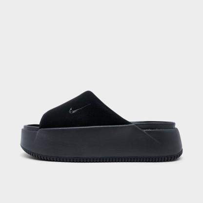Women's Nithtke Calm Elevation Slide Sandals - Black/Black - Left shoe facing left. Outside of the shoe.