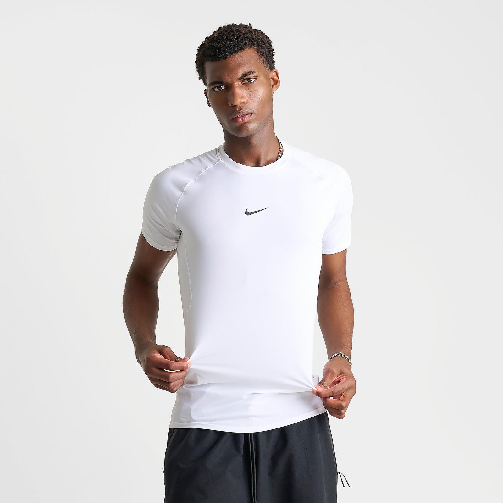 Men's Nike Pro Dri-FIT Tight Short-Sleeve Fitness Top - White/Black