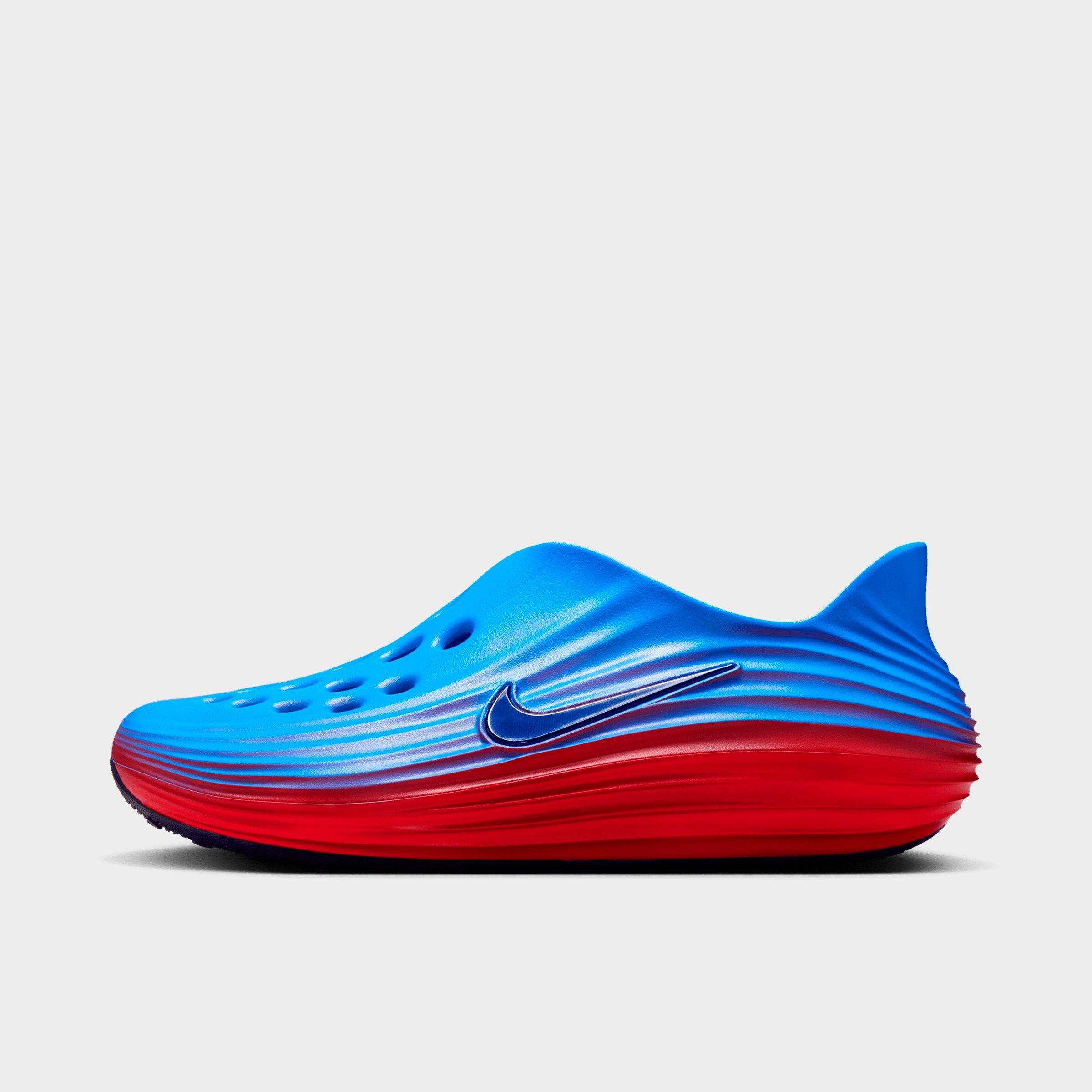 Women's Nithtke ReactX Rejuven8 Casual Shoes - Part 1 - Action Red/Light Photo Blue/Midnight Navy/Midnight Navy - Left shoe facing left. Outside of the shoe.