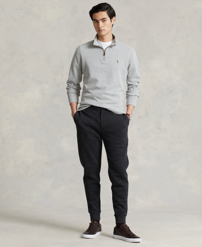 Polo Ralph Lauren Men's Estate-Rib Cotton Quarter-Zip Sweater - Andover Heather
