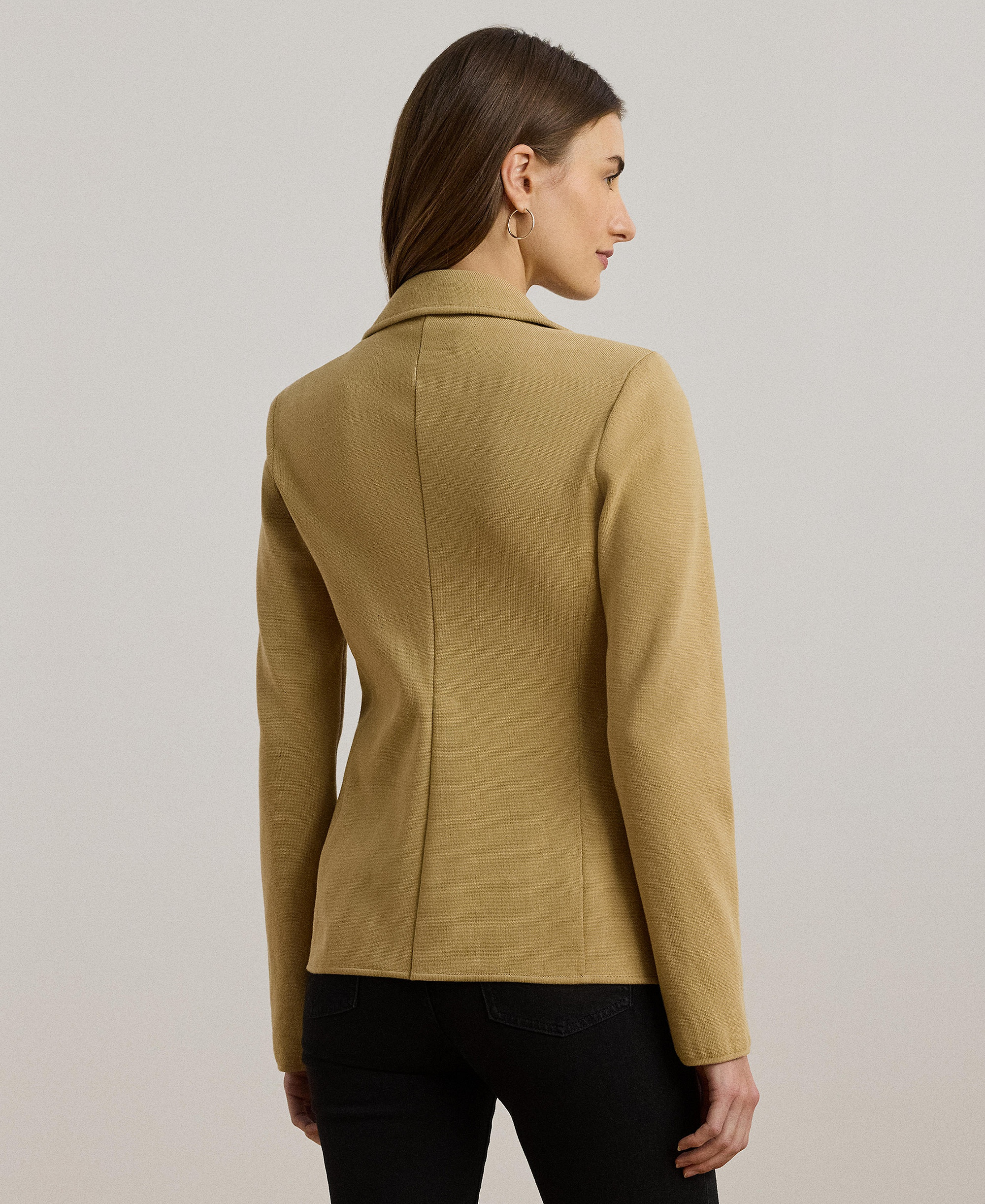 Lauren Ralph Lauren Women's Cotton-Blend Sweater Blazer - Tan