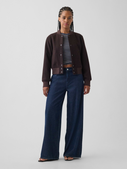Curvy Mid Rise UltraSoft Baggy Jeans - Dark rinse