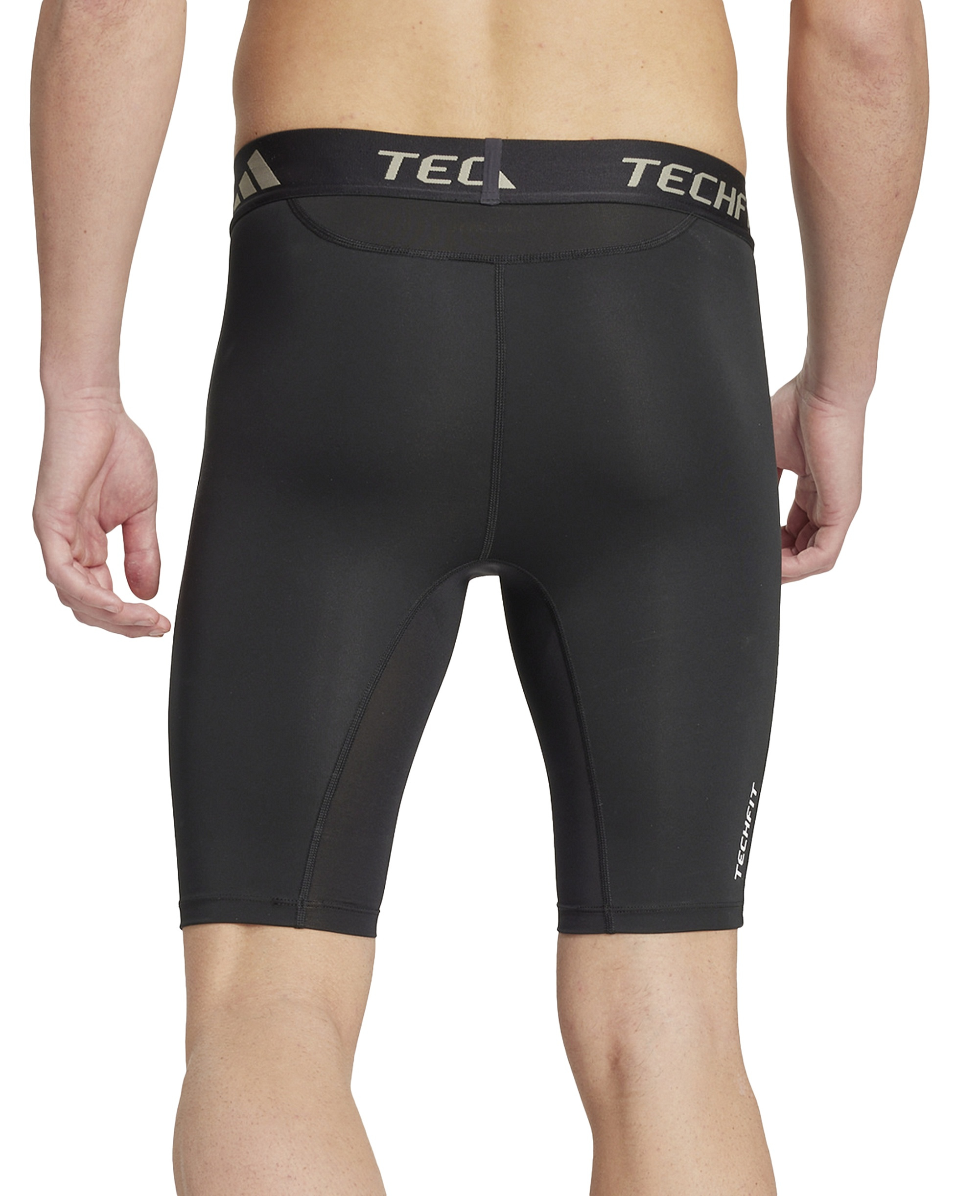 adidas Men's Tech-Fit Logo Compression Regular-Fit Shorts - Black