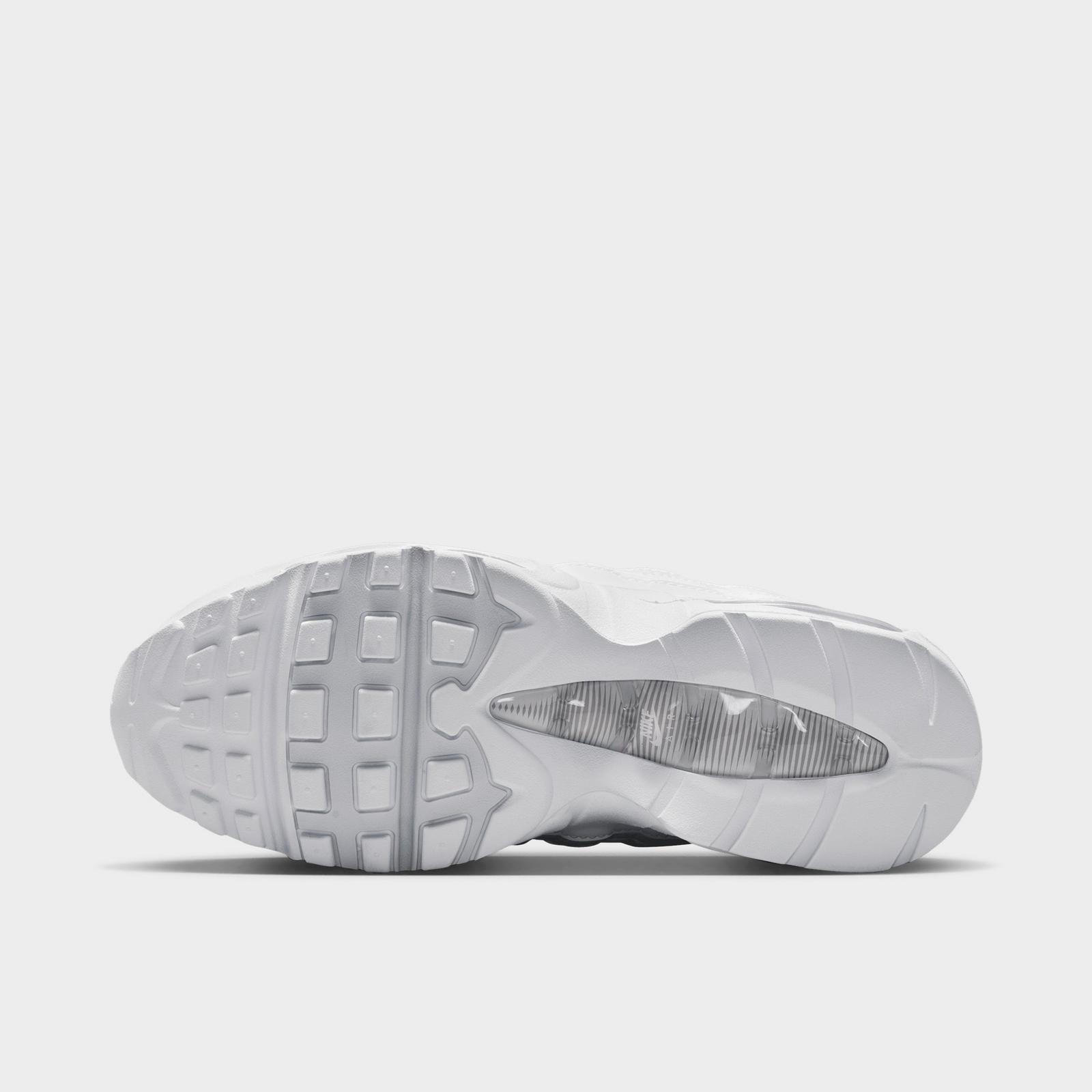 Women's Nike Air Max 95 Big Bubble Casual Shoes - White/Light Charcoal/Metallic Silver/Pure Platinum