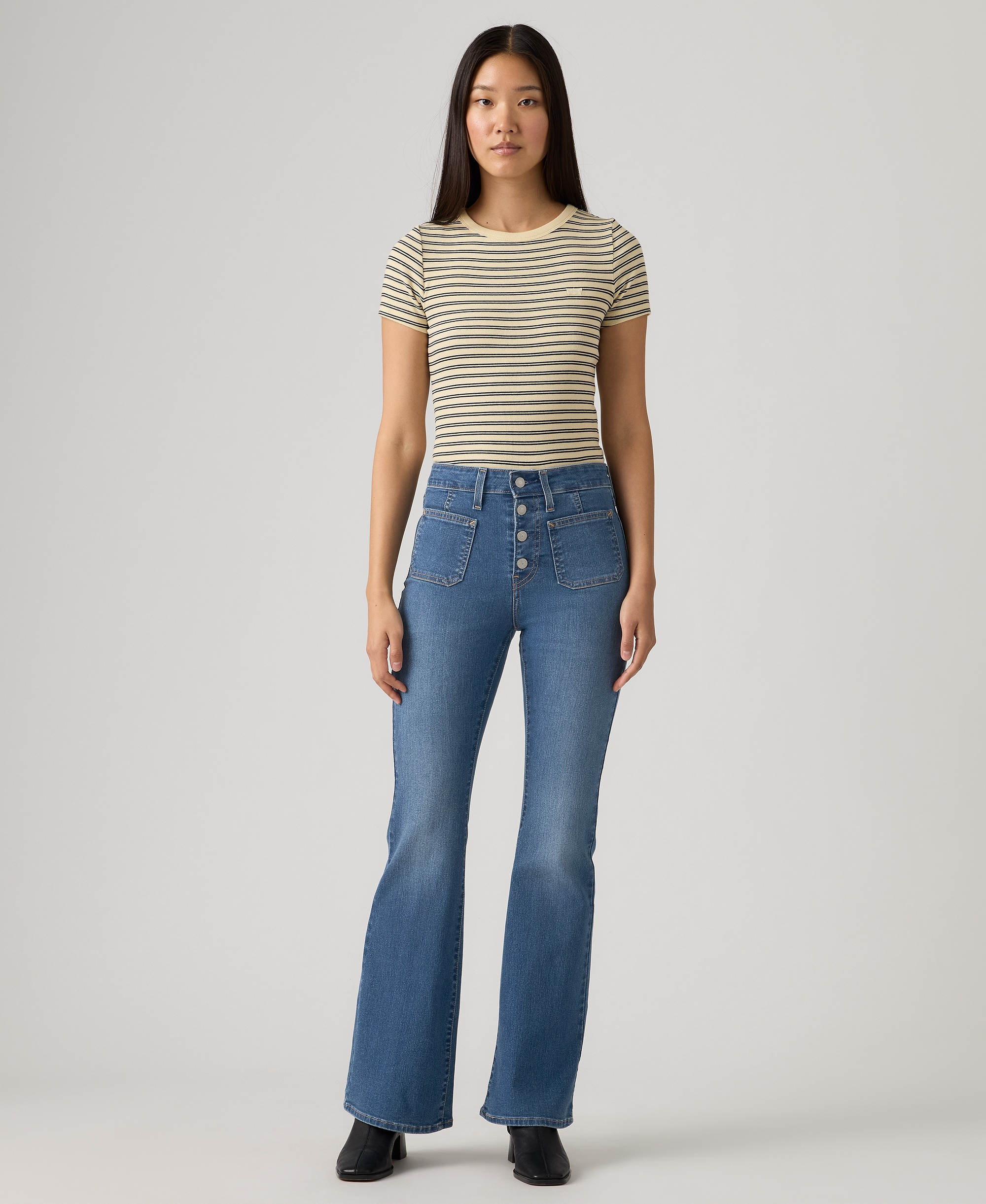 Levi's Women's 726 Patch Pocket High-Rise Slim-Fit Flare Jeans - Beginning To The End