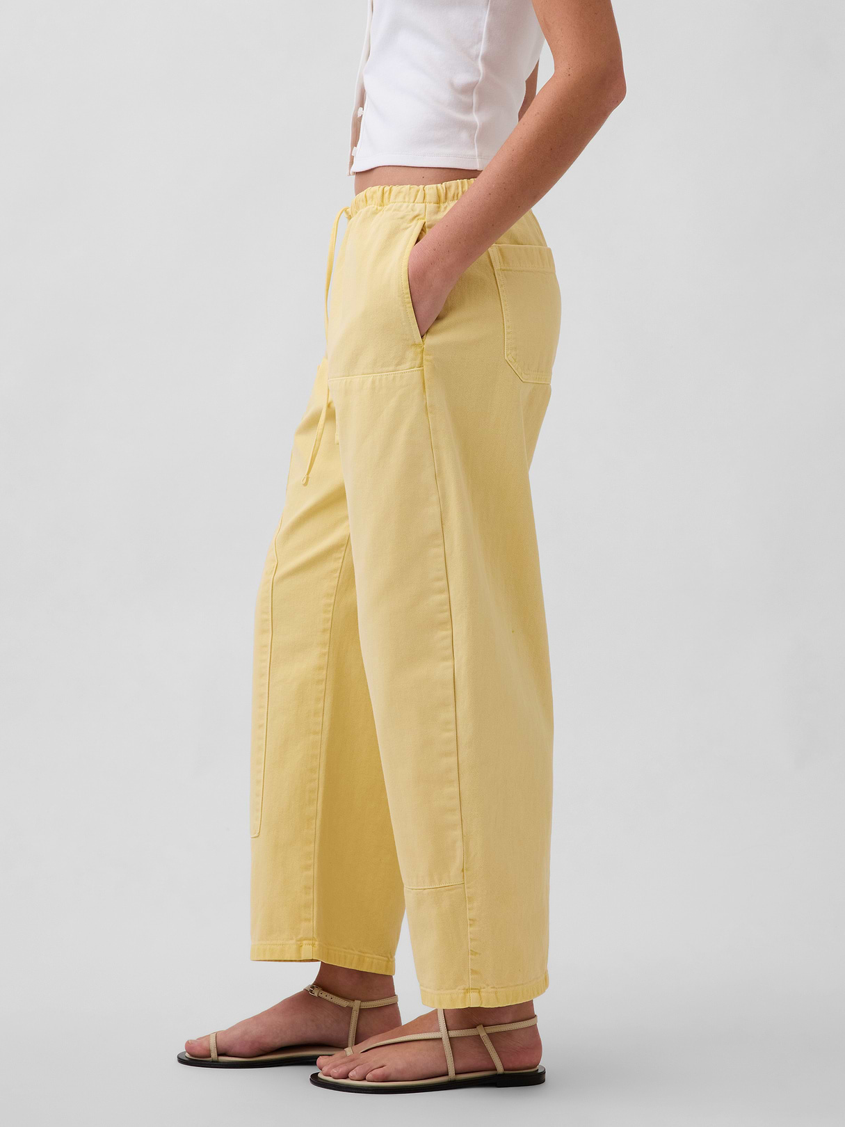 Easy Double-Knee Barrel Pants - Maize yellow