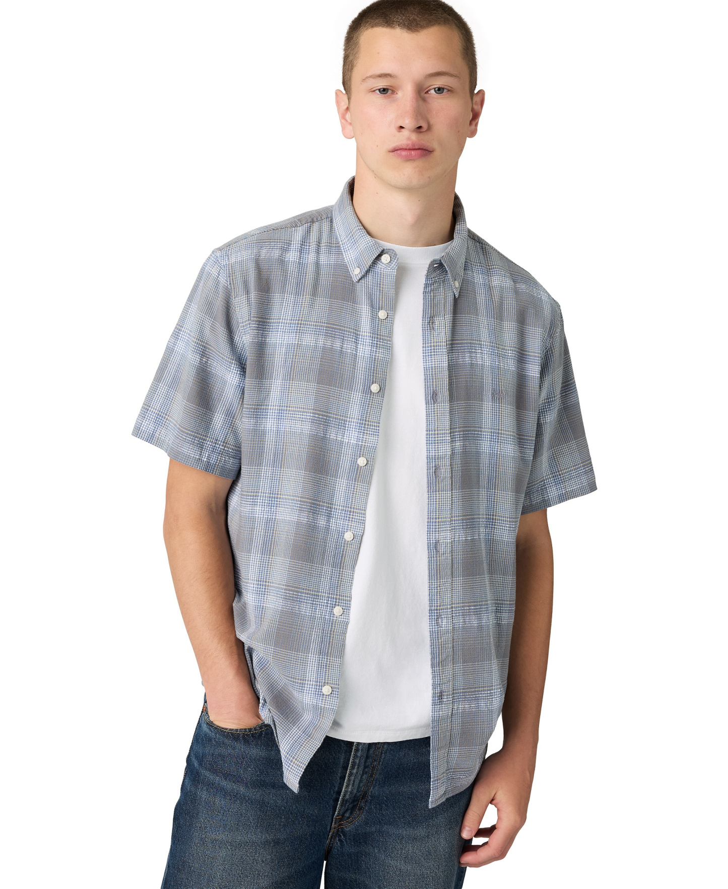 Levi's Men's Point Collar Woven Shirt - Bennet Plaid