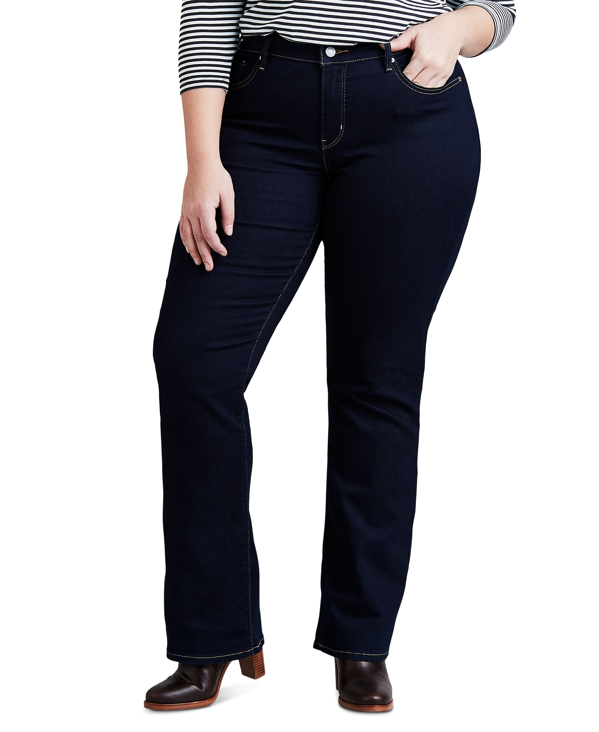 Levi's 315 Shaping Mid Rise Lightweight Bootcut Jeans - Darkest Sky