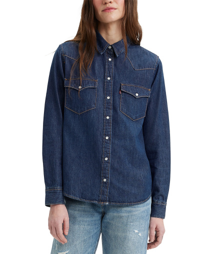 Levi's Women's The Ultimate Western Cotton Denim Shirt - Smokin Hot