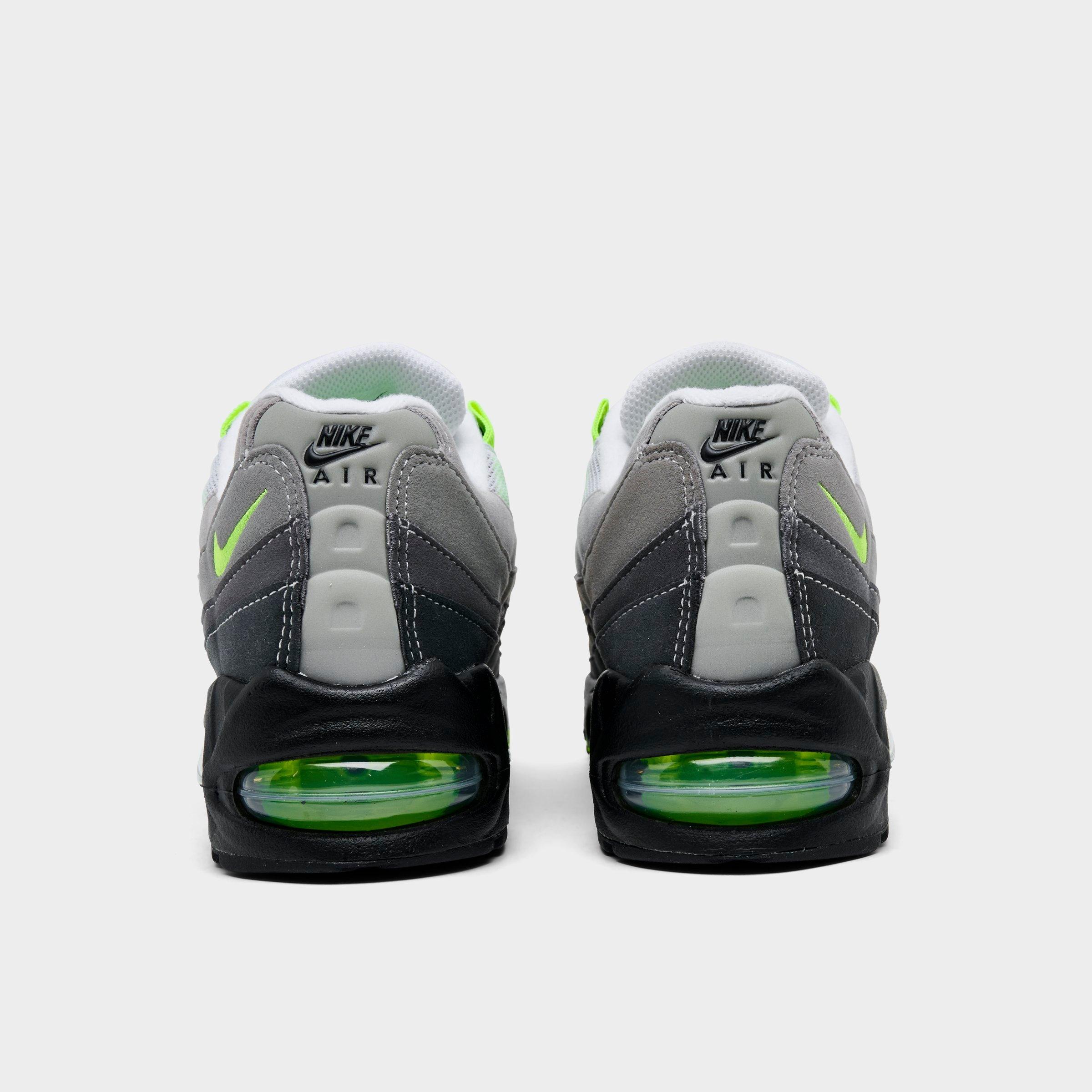 Women's Nithtke Air Max 95 Big Bubble Casual Shoes - Part 1 - Black/Neon Yellow/Anthracite/Light Graphite - Back view