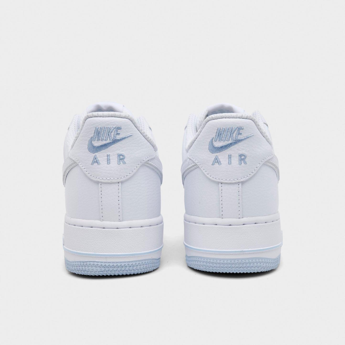 Men's Nithtke Air Force 1 '07 LV8 Casual Shoes - Part 4 - White/Hydrogen Blue/White - Back view
