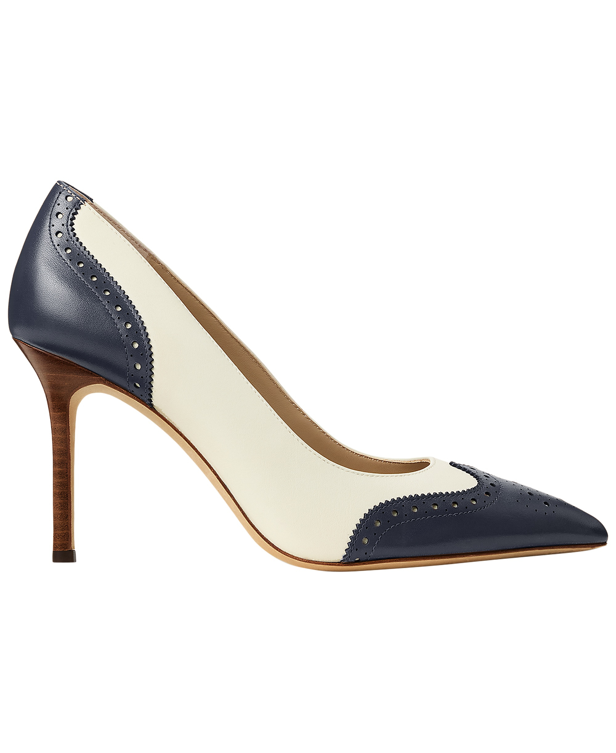 Lauren Ralph Lauren Women's Lynden Stiletto Heel Pumps - Vanilla/Refined Navy