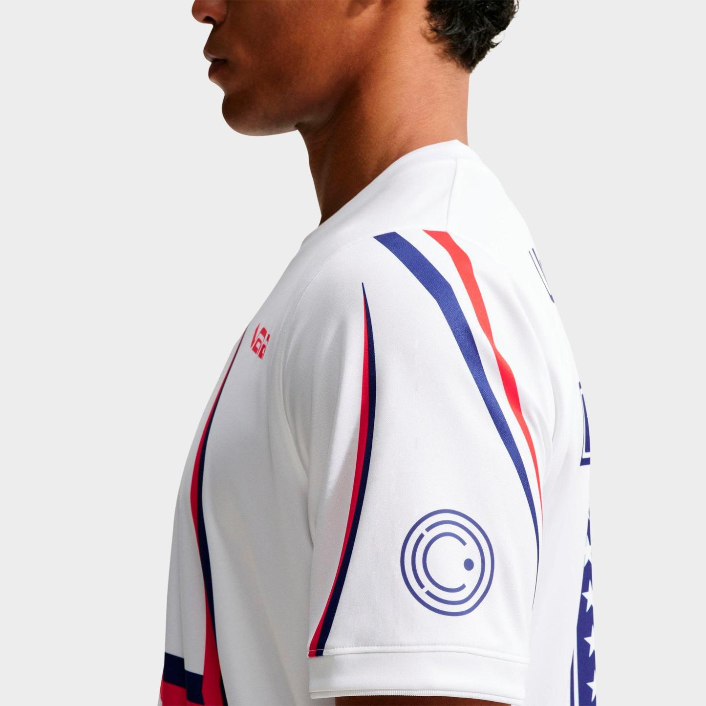 Men's Nithtke USA x VAA Academy Pro Dri-FIT Pre-Match Soccer Jersey - White/Deep Royal Blue/Deep Royal Blue