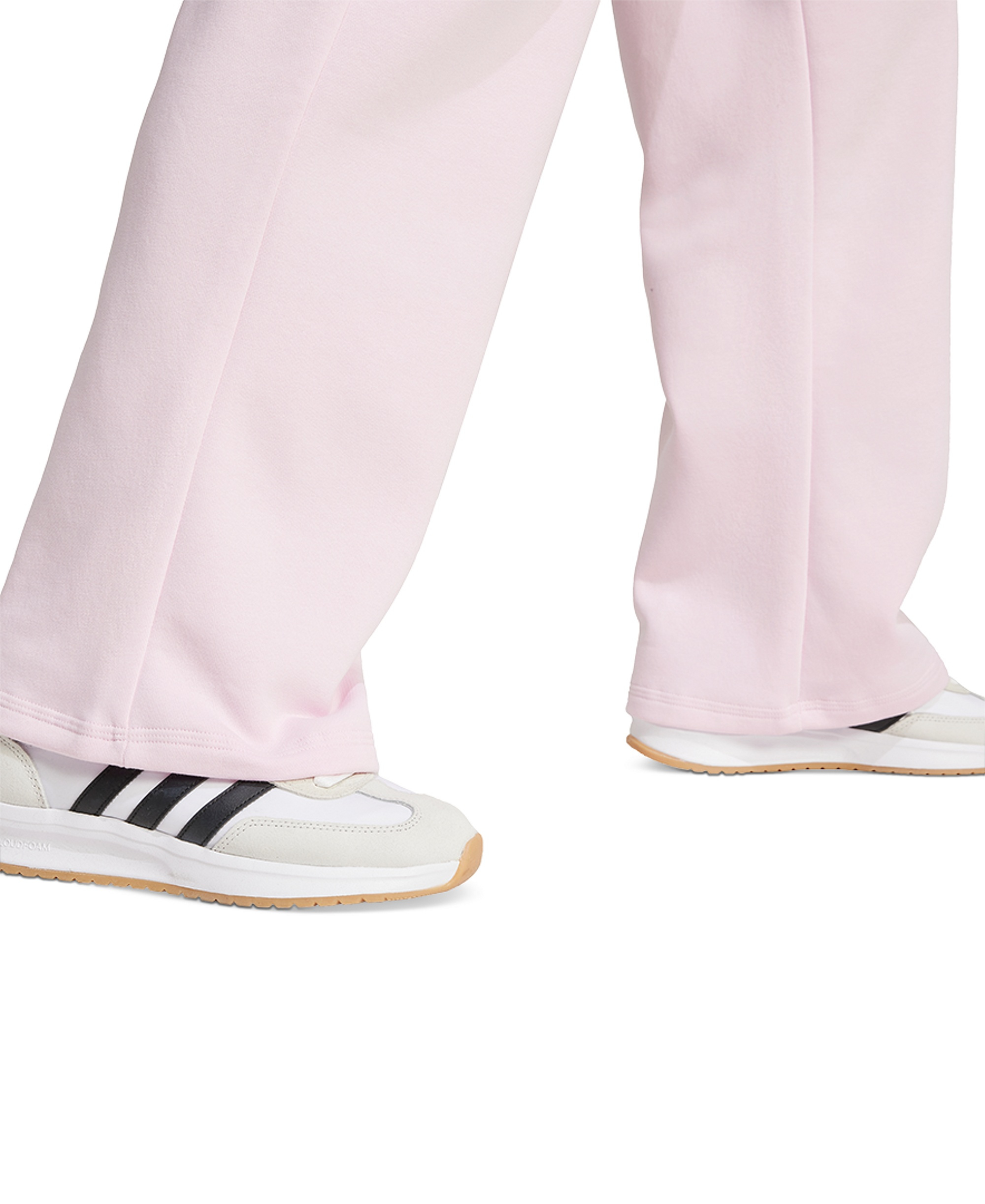 adidas Women's Essentials Small Logo Feel Cozy Open Hem Pants - Clear Pink/White