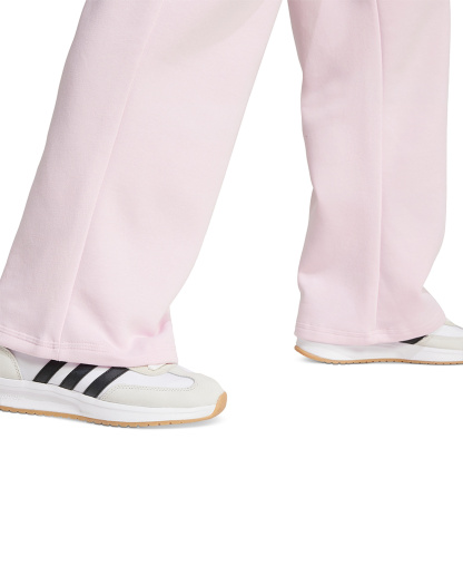 adidas Women's Essentials Small Logo Feel Cozy Open Hem Pants - Clear Pink/White