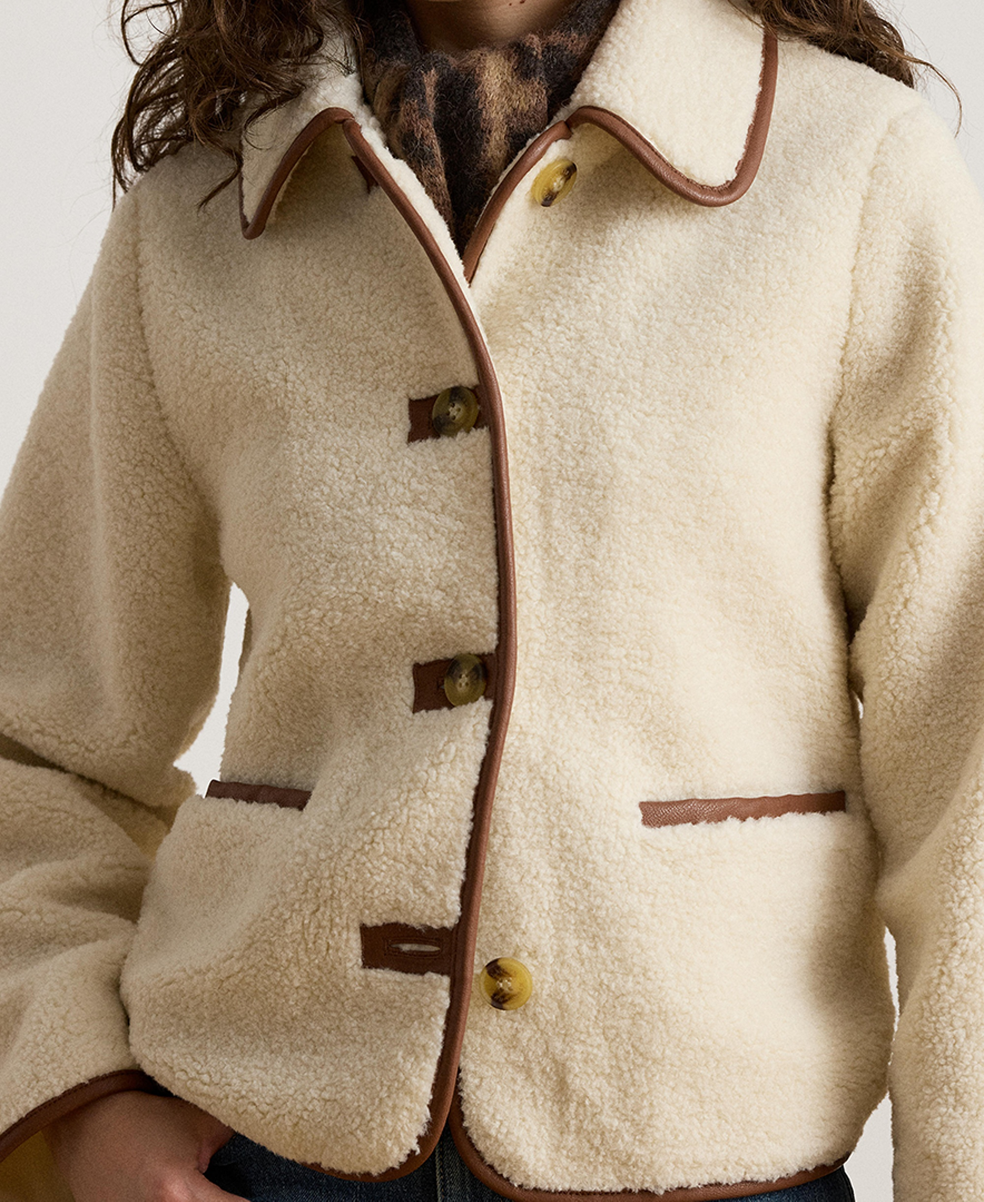 Lauren Ralph Lauren Women's Sherpa Jacket - Cream