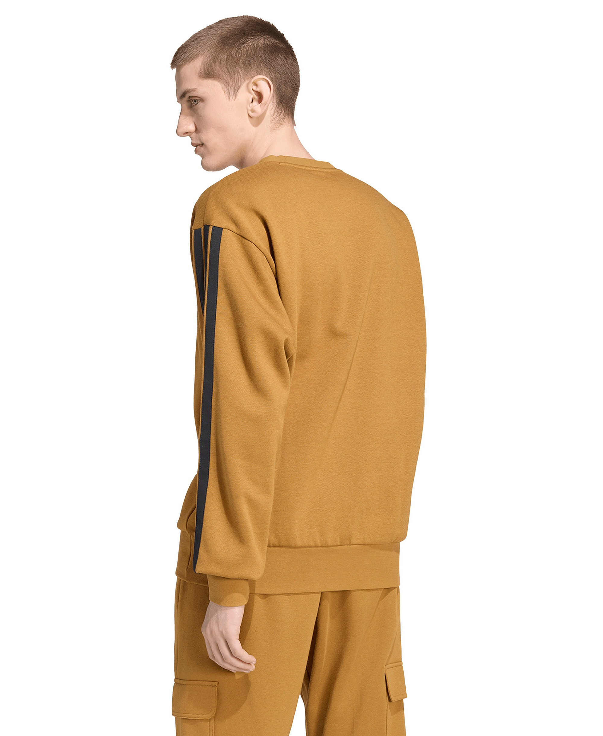 adidas Men's Essentials 3-Stripes Fleece Sweatshirt - Bronze Strata