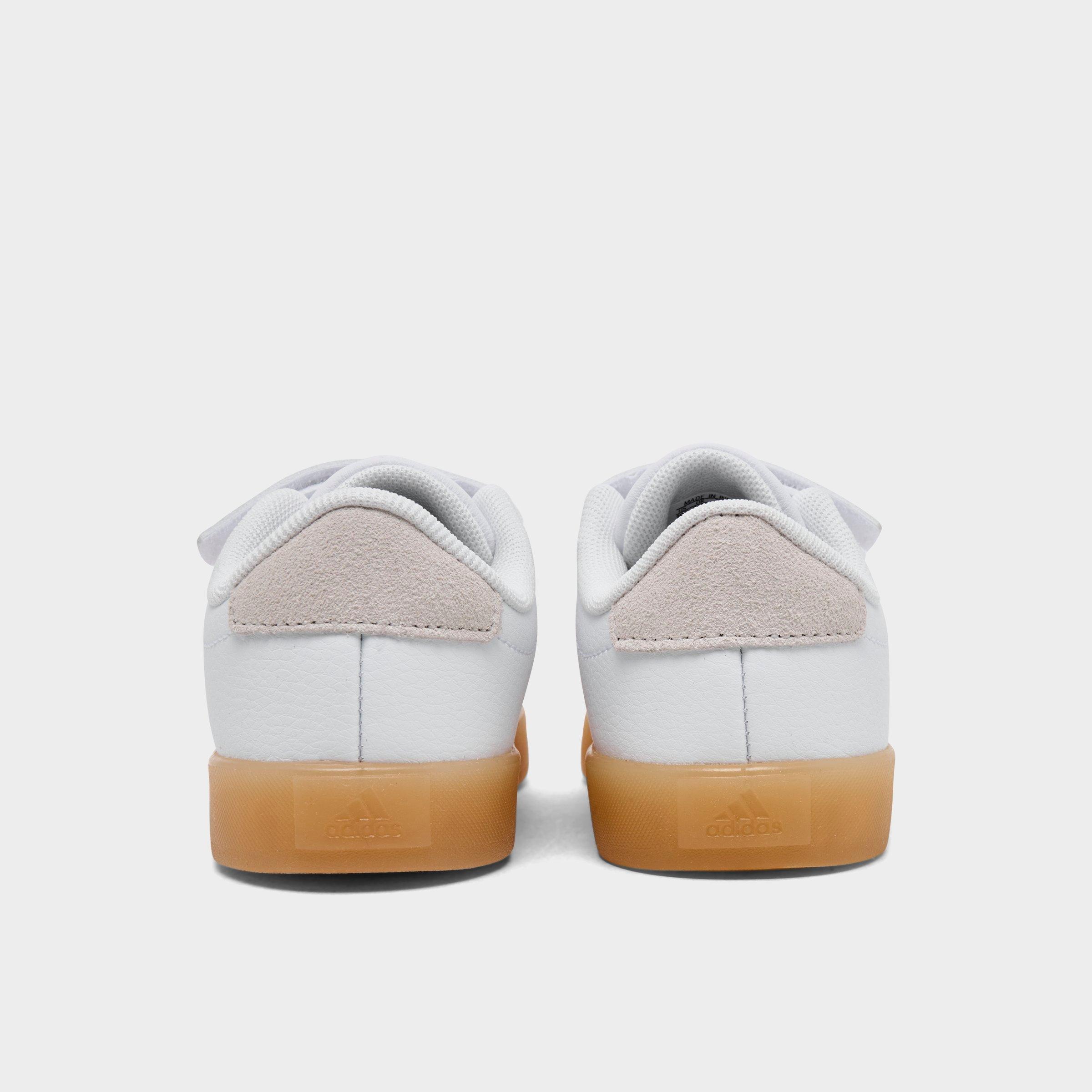 Kids' Toddler adidas VL Court 3.0 Hook-And-Loop Casual Shoes - Cloud White/Bliss Pink/Alumina - Back view