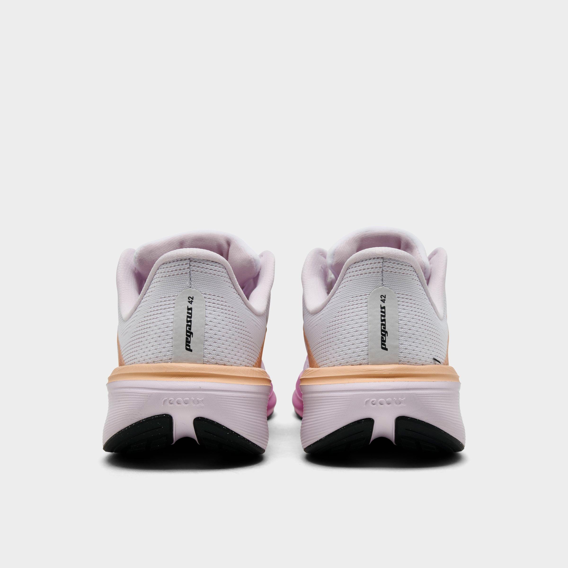 Big Kids' Nithtke Pegasus 42 Running Shoes - White/Black/Bleached Lilac - Back view
