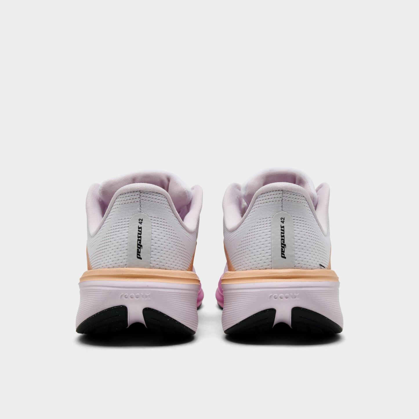 Big Kids' Nithtke Pegasus 42 Running Shoes - White/Black/Bleached Lilac - Back view