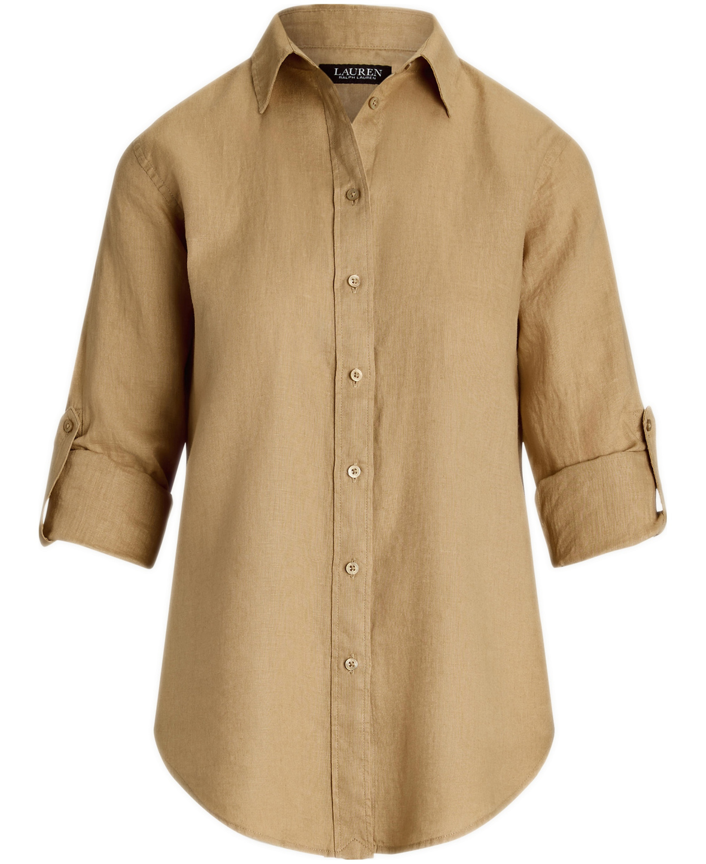 Lauren Ralph Lauren Women's Linen Shirt - Spring Khaki