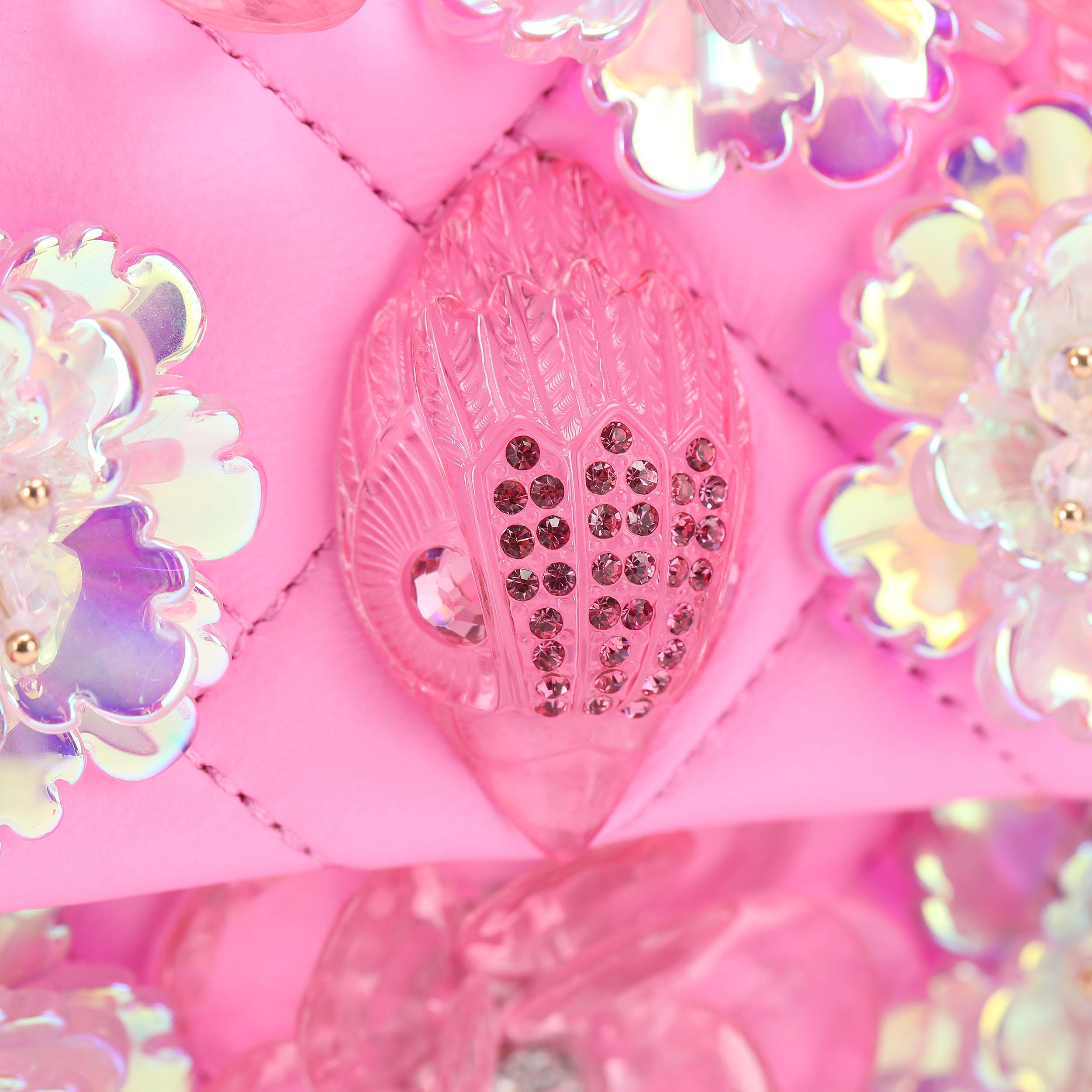 Kurt Geiger London Medium Kensington Flower Bag - Pink - view 5