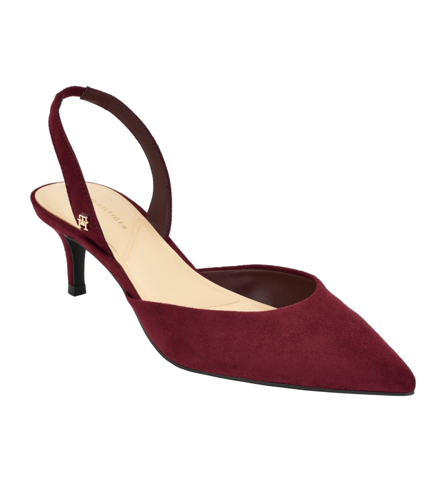 Tommy Hilfiger Women's Tanna Kitten Heel Slingback Dress Pumps - Dark Red