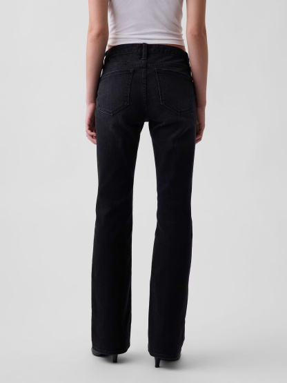 Low Rise Long & Lean Split-Hem Jeans - Black wash