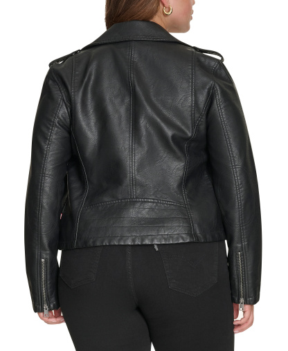 Levi's Women's Classic Faux Leather Asymmetrical Moto Jacket - Black
