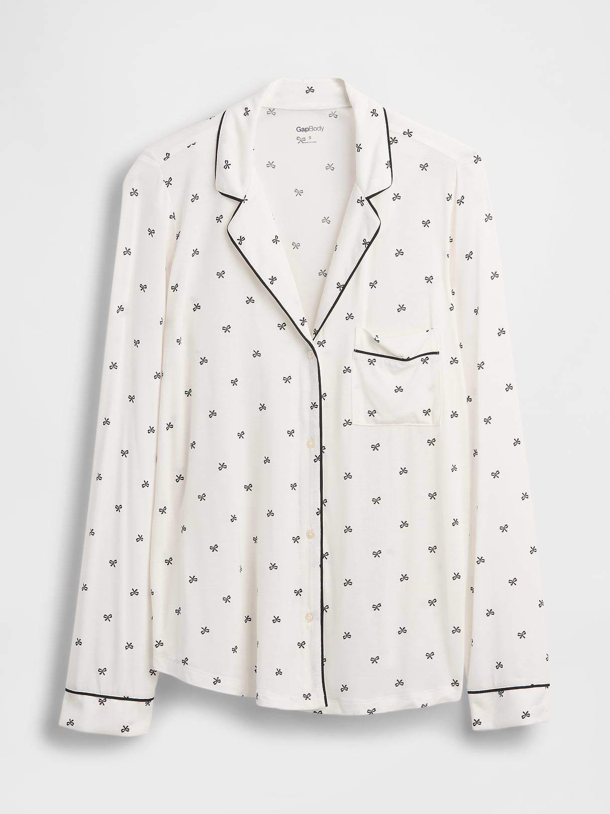 SoftMade Modal PJ Top - Black bow print