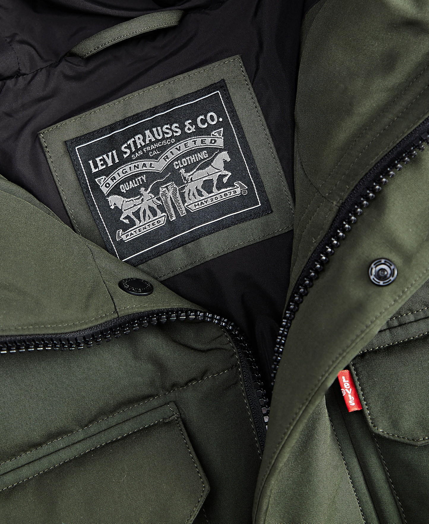 Levi's Men's Quilted Hooded Puffer Jacket - Olive