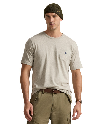 Polo Ralph Lauren Men's Big & Tall Crew-Neck Pocket T-Shirt - Gray Heather