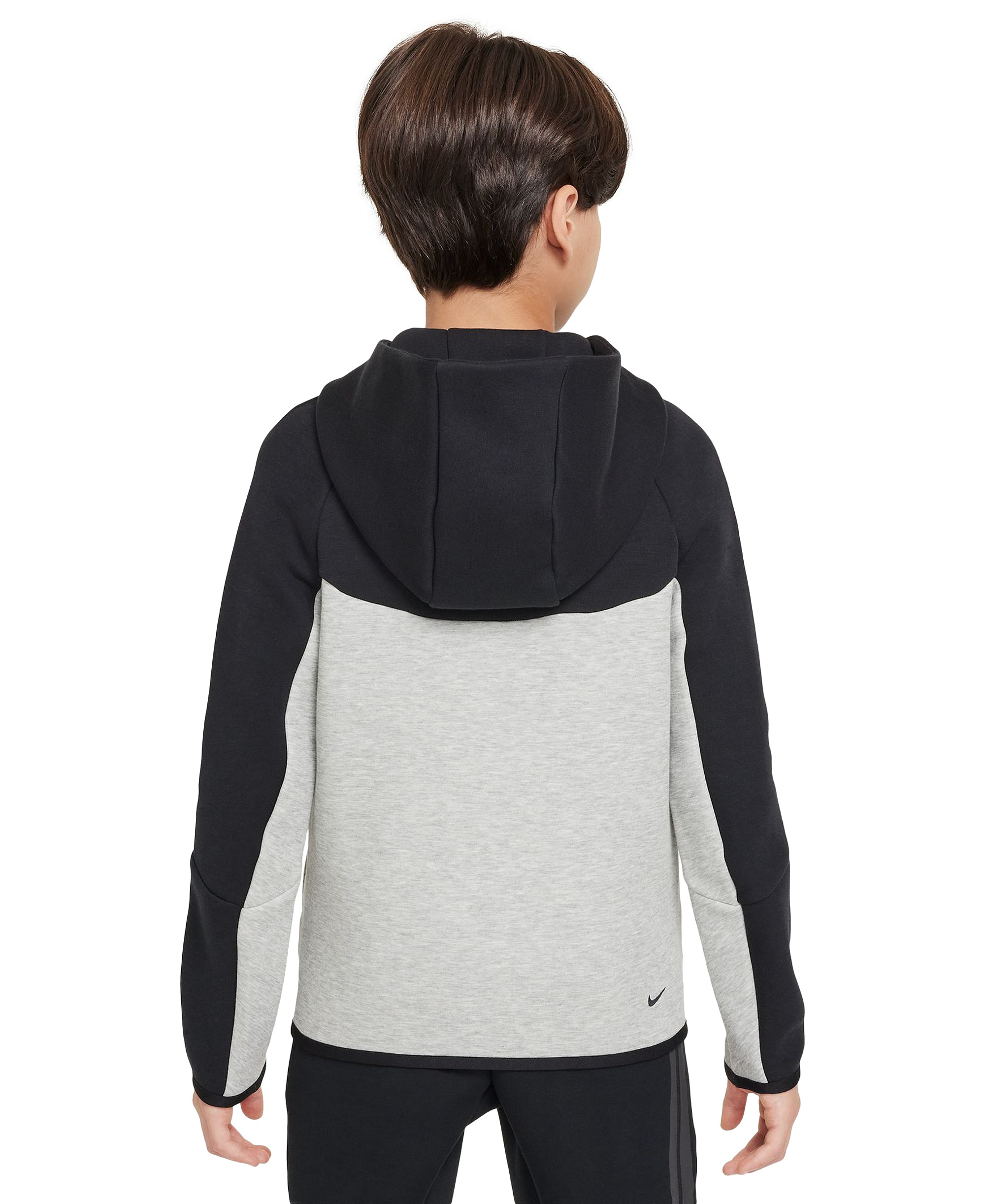 Nike Boys' and Girls' 7-20 Sportswear Tech Fleece Full-Zip Hoodie - Dark Gray Heather/Black