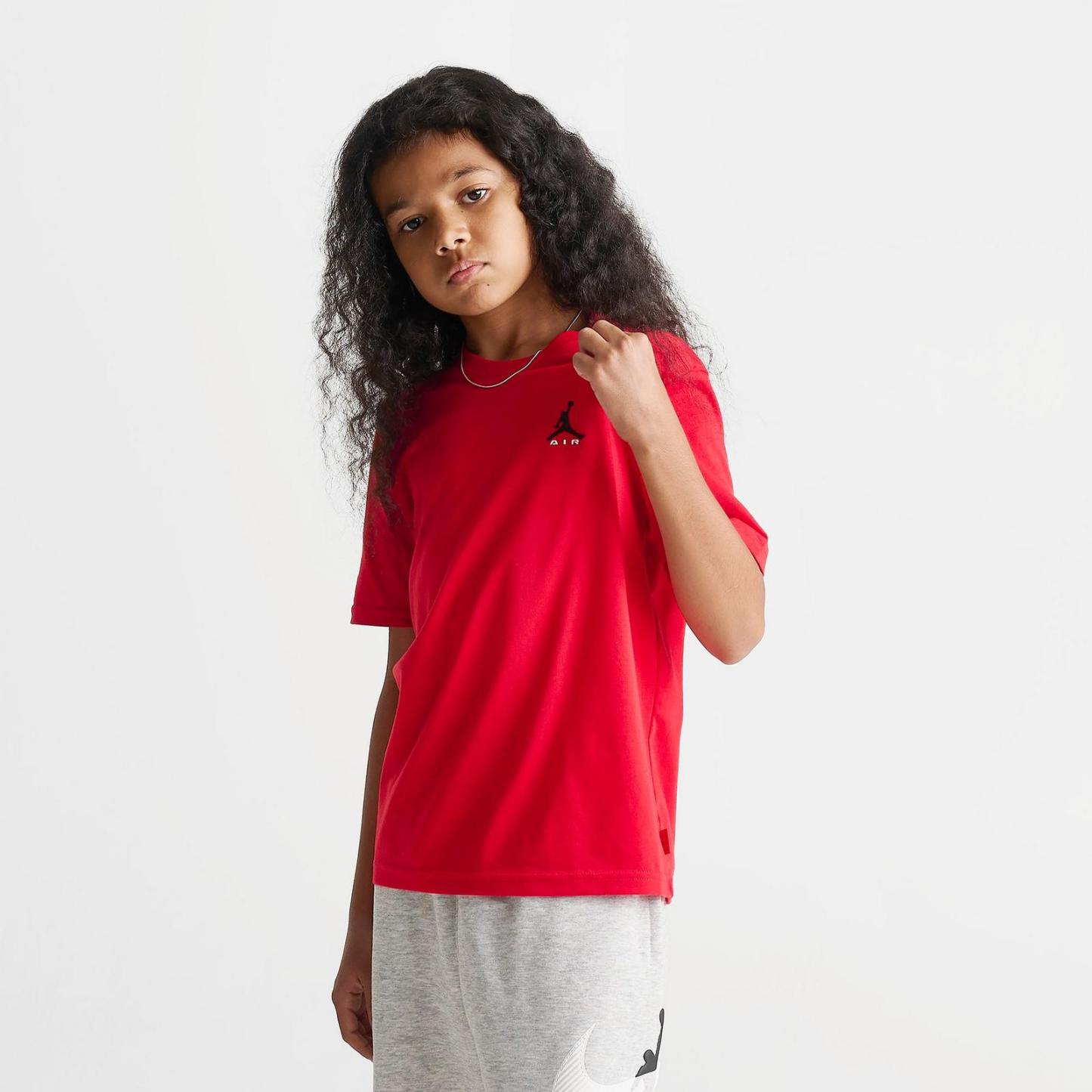 Big Kids' Jordan Brooklyn Essentials Embroidered Jumpman T-Shirt - University Red - view 3