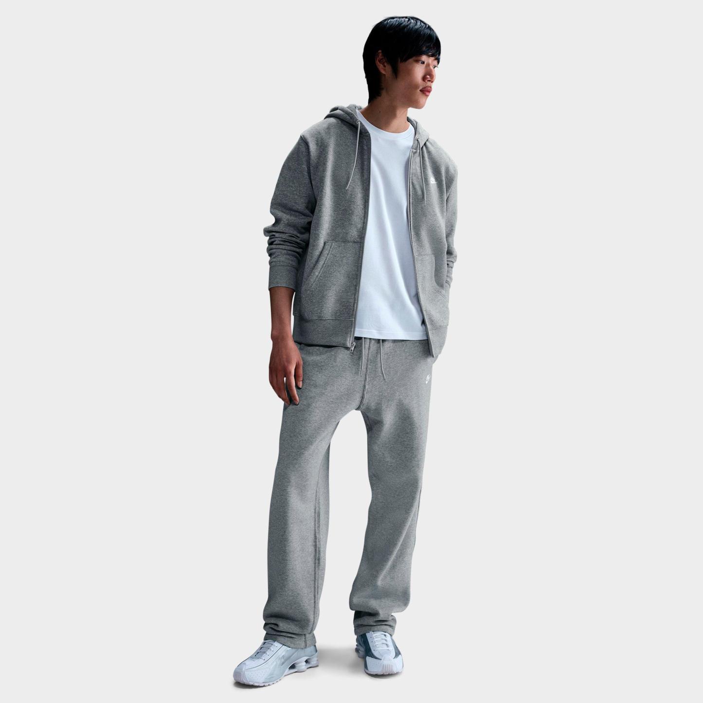 Men's Nithtke Club Fleece Premium Open-Hem Sweatpants - Dark Grey Heather/Light Smoke Grey/White