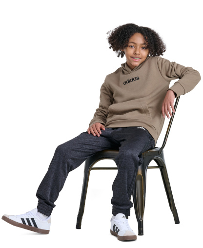 adidas Boys' 8-20 Long-Sleeve Essential Linear Hooded Sweatshirt - Khaki Six