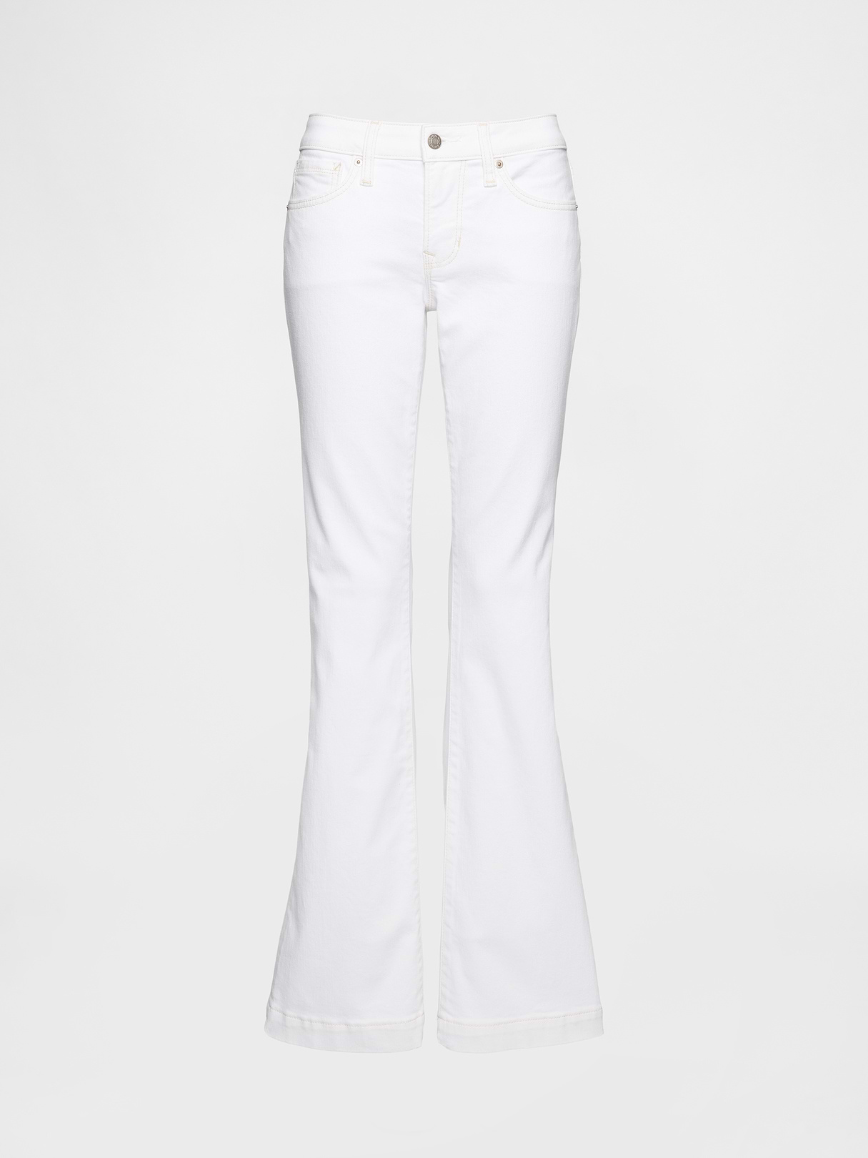 Low Rise Long & Lean Split-Hem Jeans - Optic white