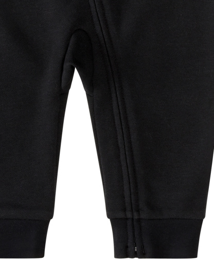 adidas Baby Boys French Terry Round Neck Long Sleeve Coverall - Black