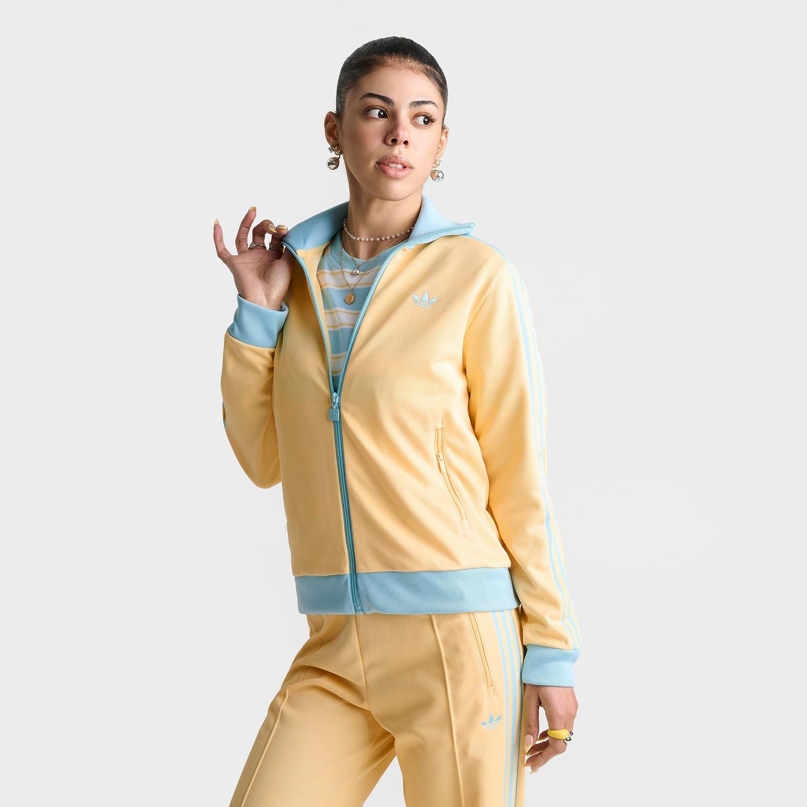 Women's adidas Originals Beckenbauer Classic Track Top Jacket - Orange Tint/Icy Blue - view 3