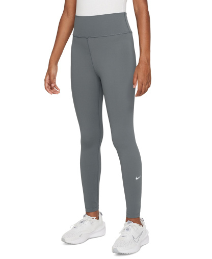 Nike Big Girls One Dri-FIT High-Waisted Leggings - Smoke Grey/white