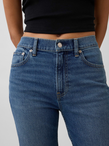 High Rise ’90s Slim Straight Crop Jeans - Tinted medium