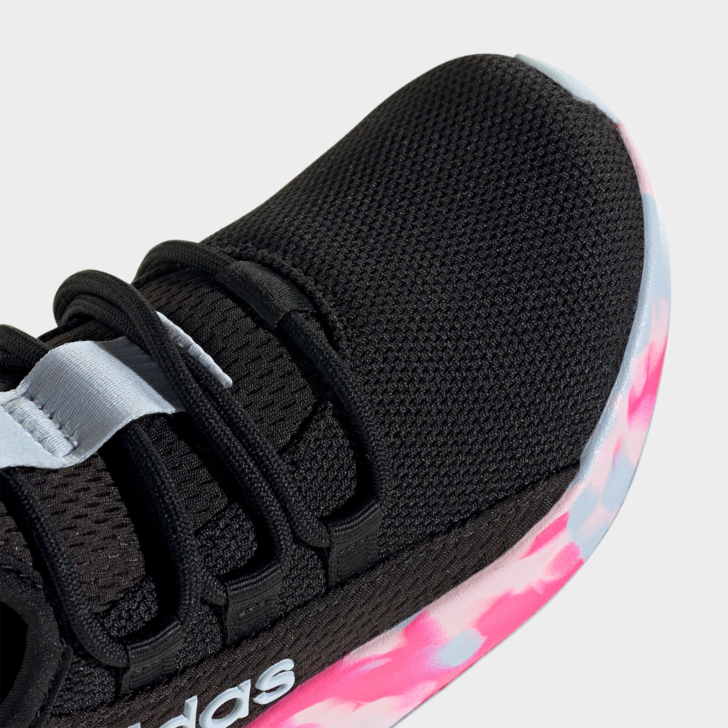 Girls' Little Kids' and Big Kids' adidas Lite Racer Adapt 8.0 Stretch Lace Casual Shoes - Part 1 - Core Black/Crystal Sky/Shock Pink - Detail shot