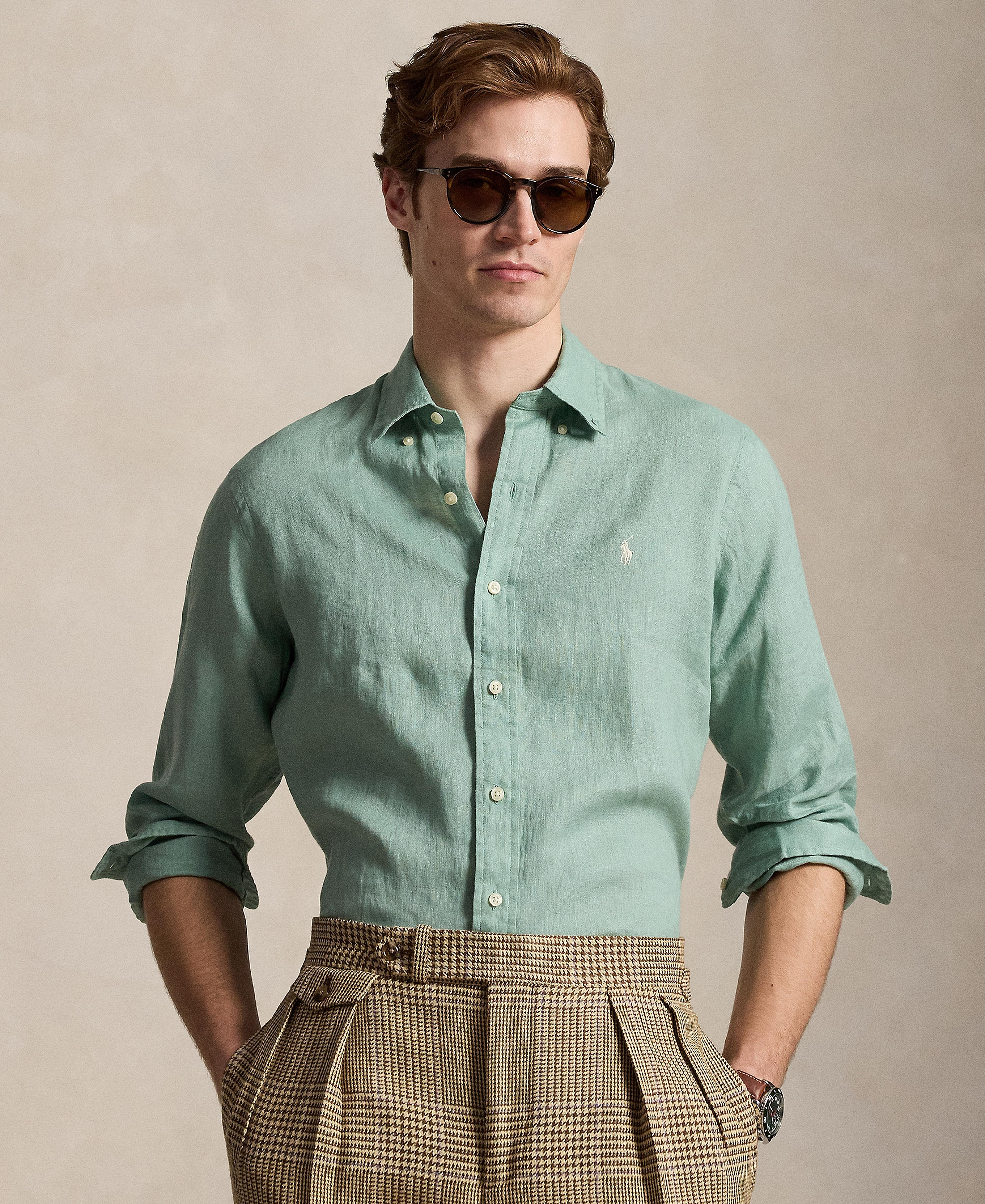 Polo Ralph Lauren Men's Classic-Fit Linen Shirt - Faded Mint