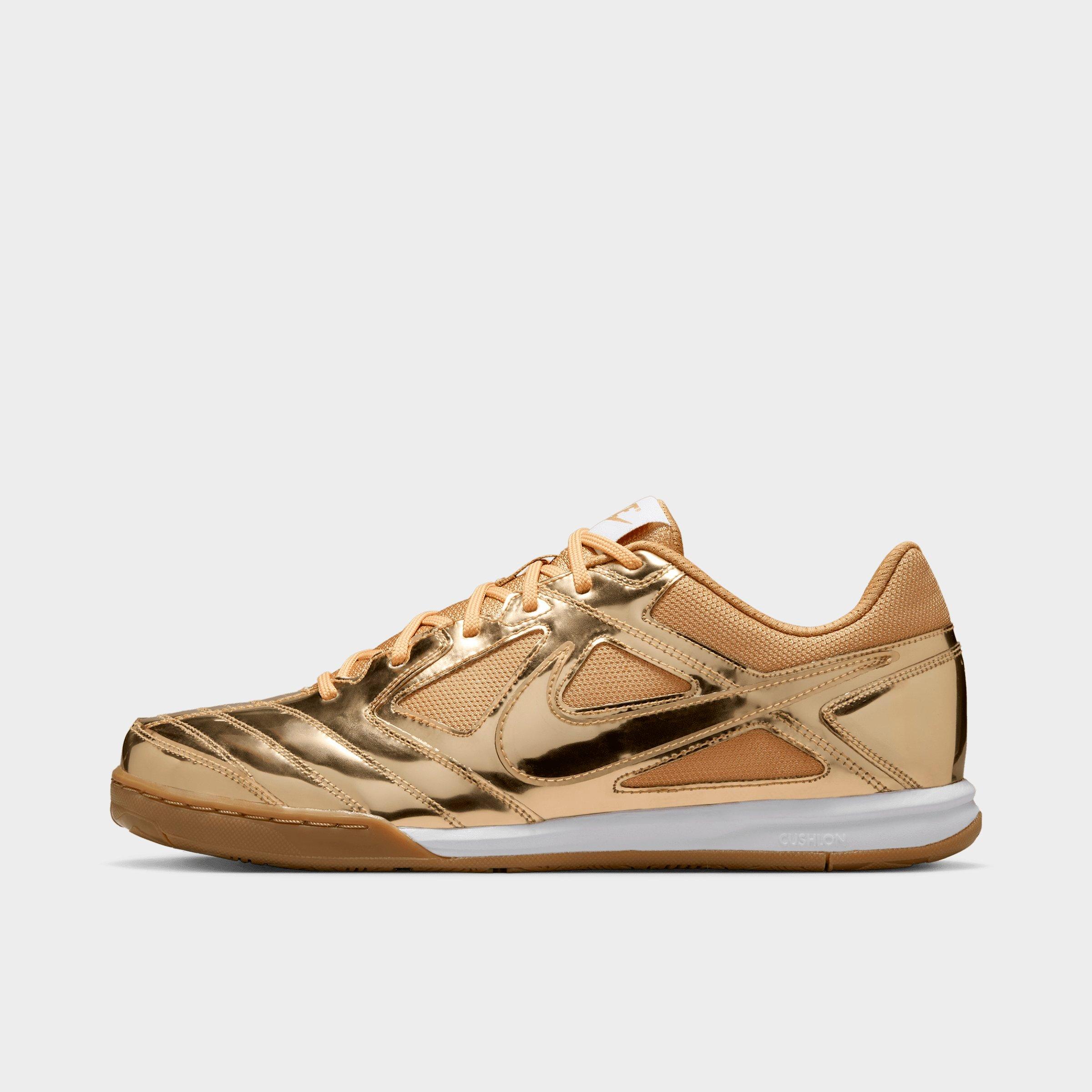 Men's Nithtke Gato LV8 Casual Shoes - Metallic Gold/White/Gum Light Brown/Metallic Gold - Left shoe facing left. Outside of the shoe.