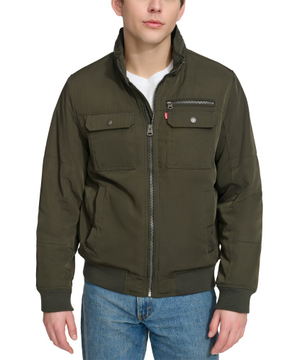 Levi's Men's Twill Stand-Collar Jacket - Army Green