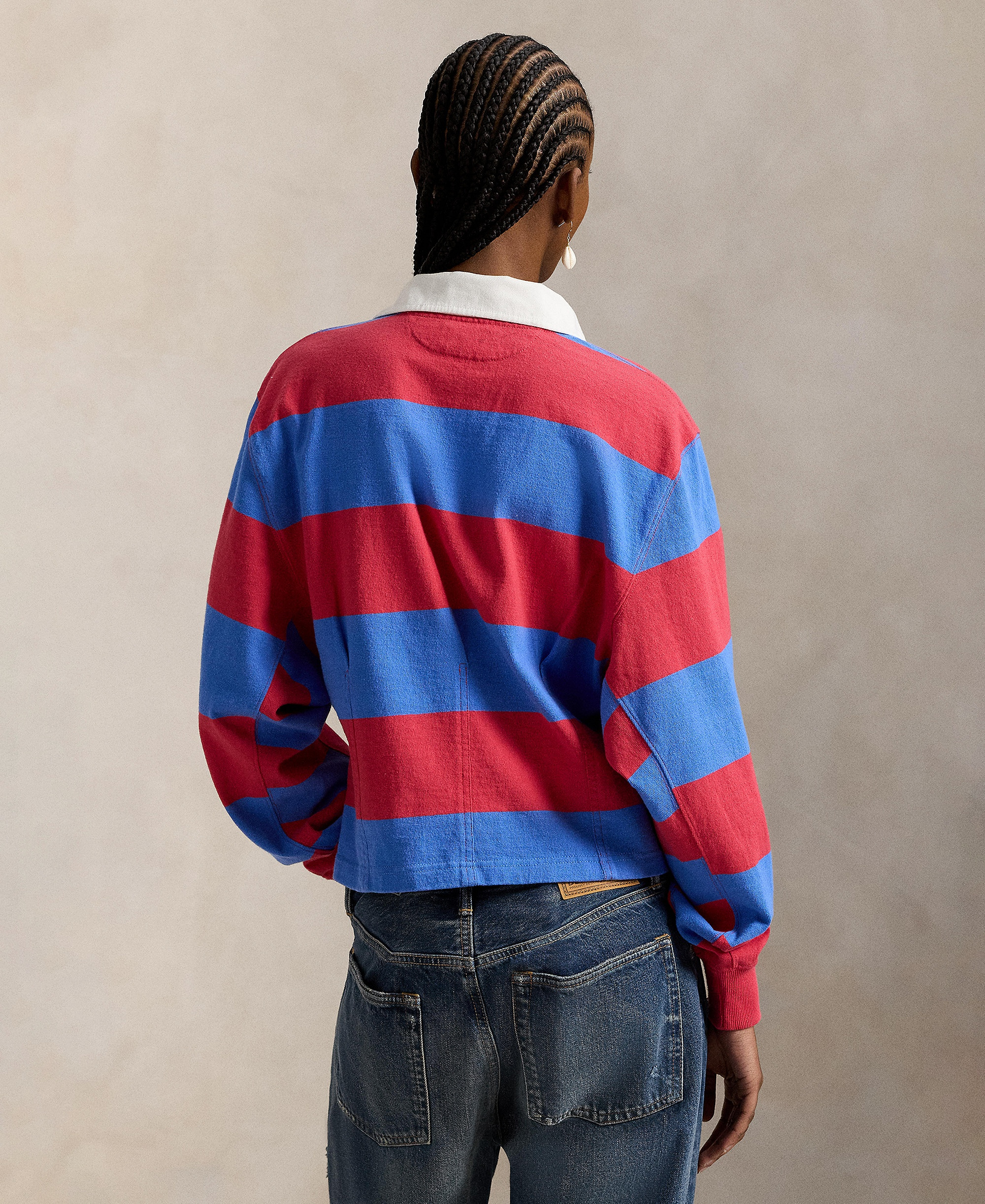Polo Ralph Lauren Women's Wide Stripe Rugby Shirt - Red/Blue