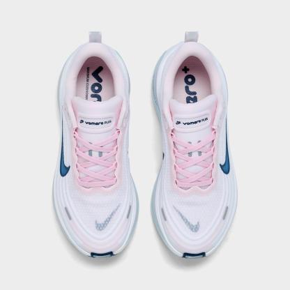 Women's Nithtke Vomero Plus Running Shoes - Part 1 - Pearl Pink/Midnight Blue/Barely Green/White - Top view