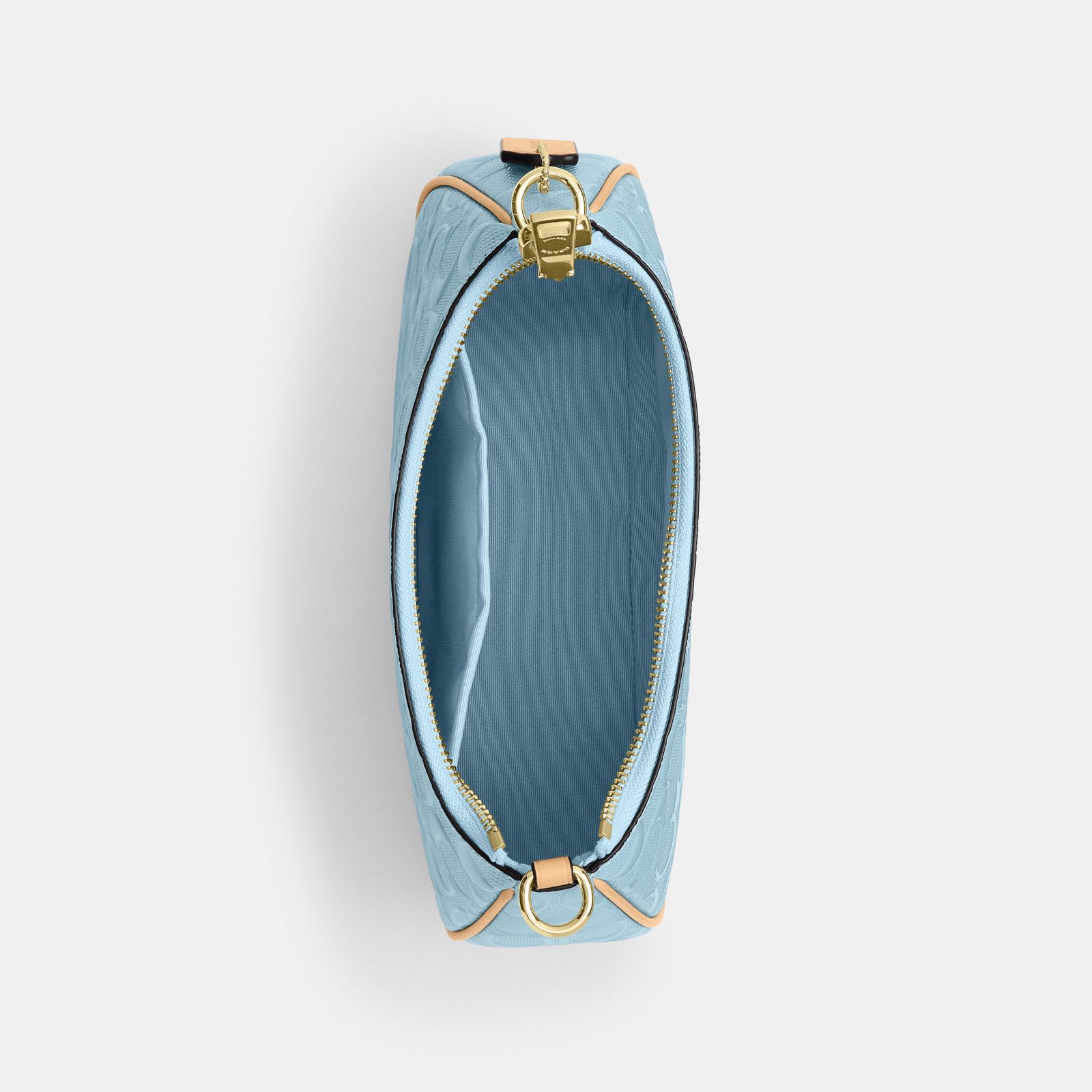 Teri Shoulder Bag In Signature Leather - Gold/Light Blue - view 4