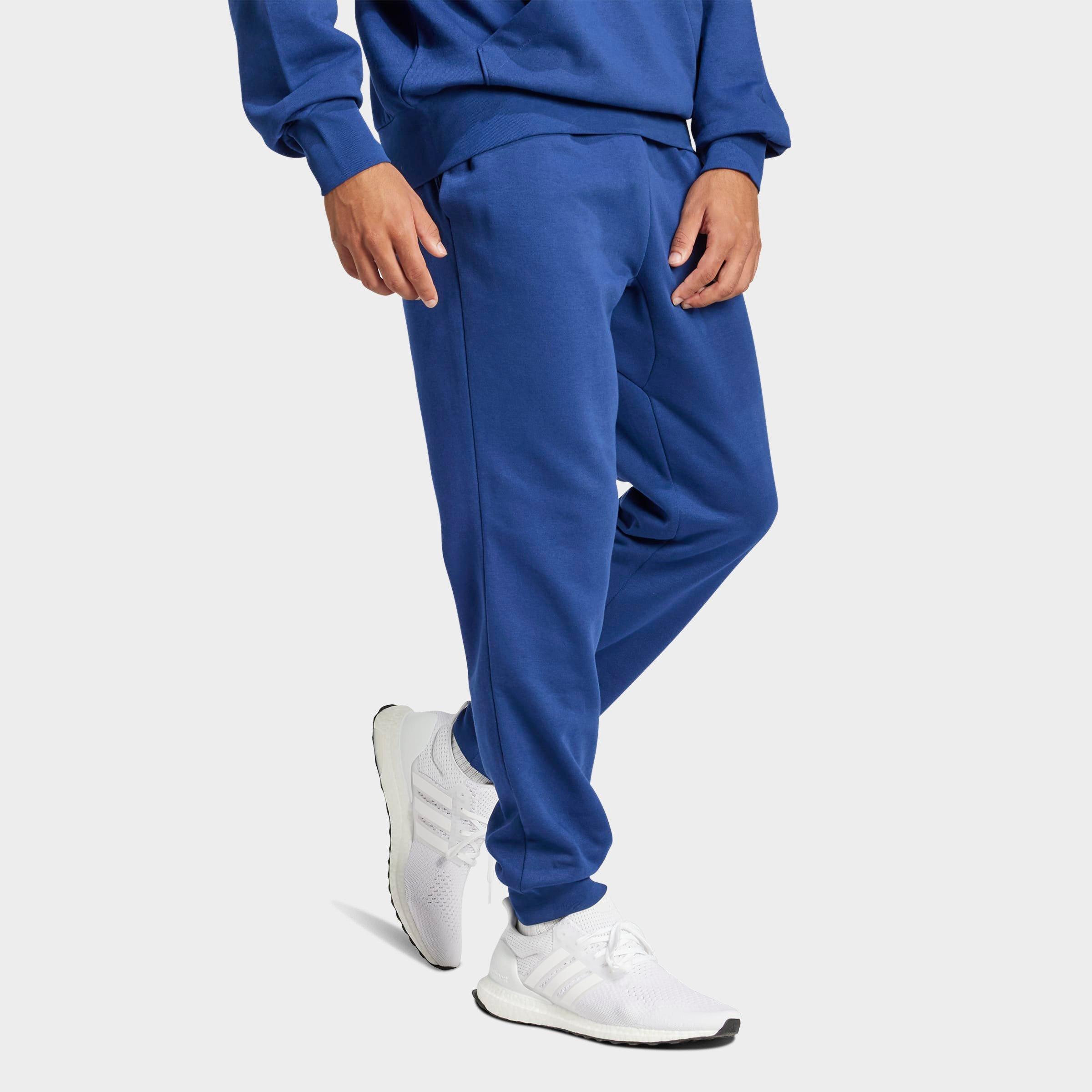 Men's adidas Essentials Feelcozy Fleece Jogger Pants - Dark Blue/White